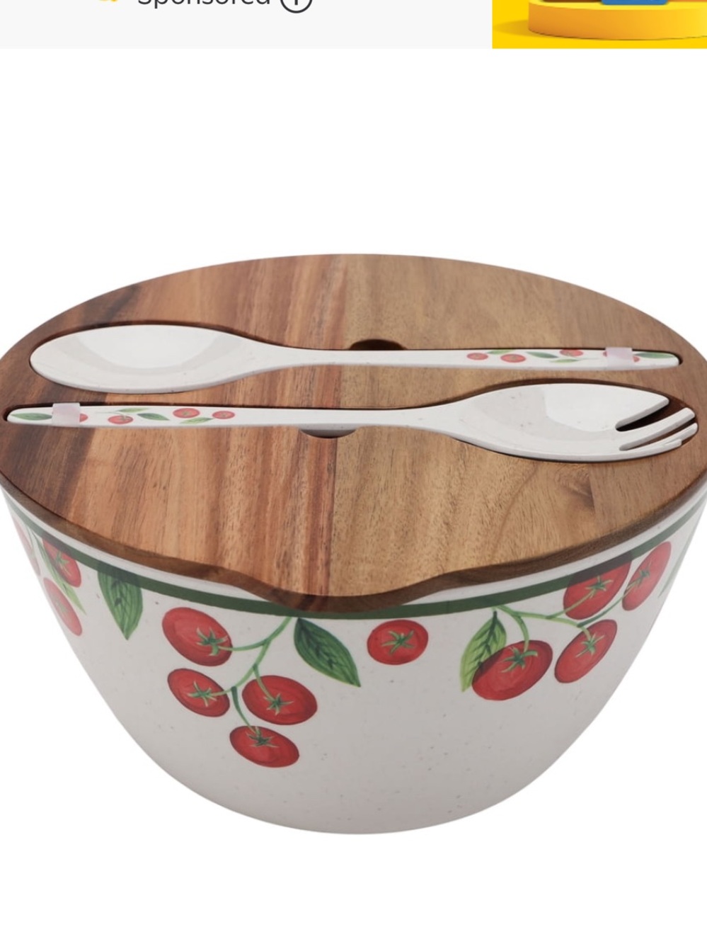 Better Homes & Gardens 4-Piece Tomato Beige Reusable Plastic Salad Serving Set